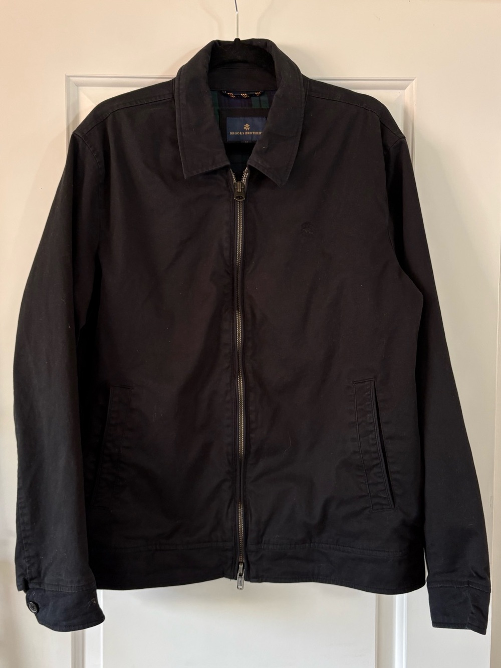 Men's Brooks Brothers Black Zip-Front Jacket - Medium